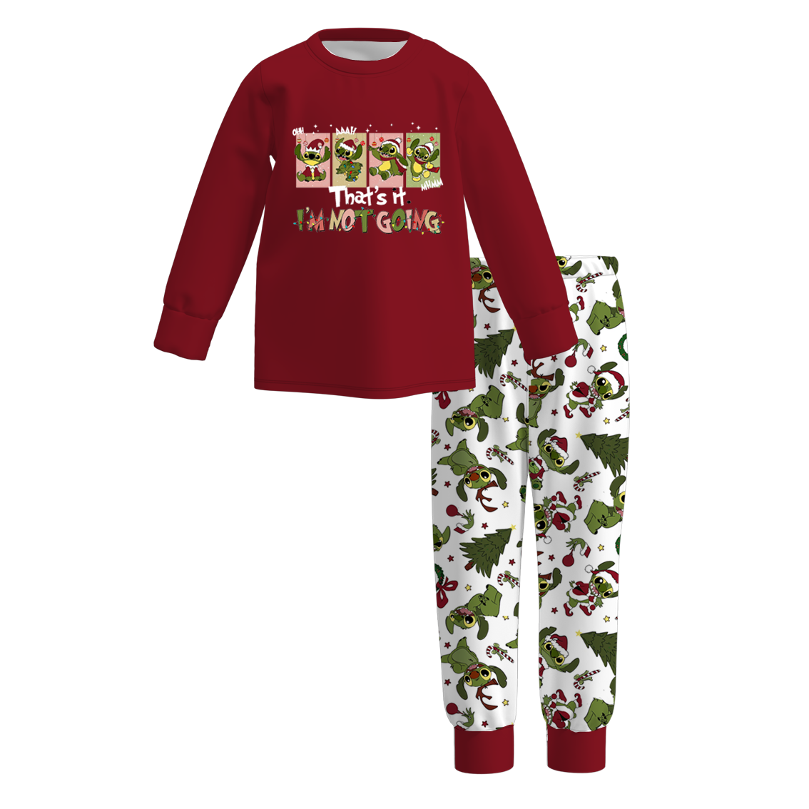 （Pre Order）Family Christmas Cartoon Print Dress,Pajamas＆Romper