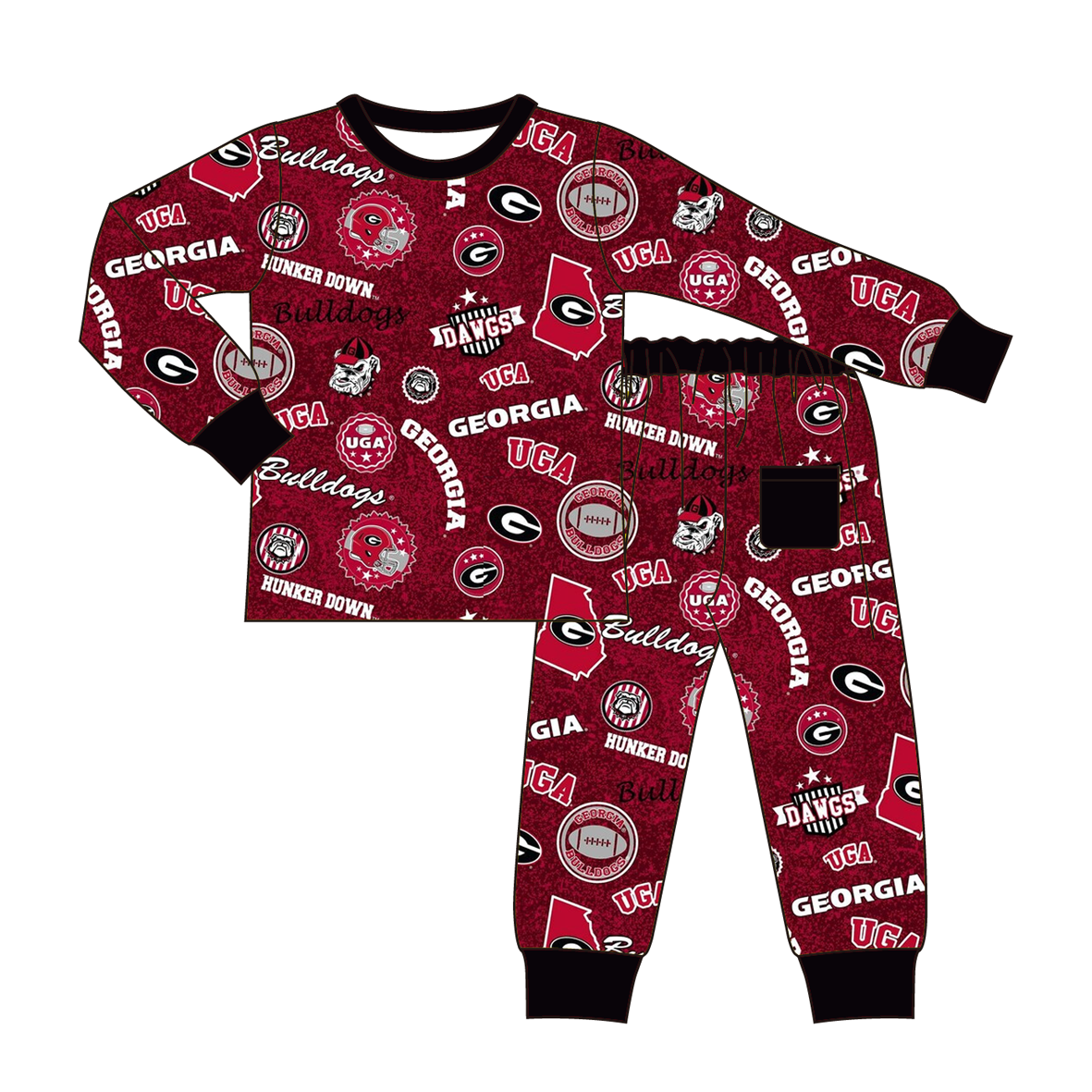（Pre Order）Family Football Georgia Print Pajamas&Romper