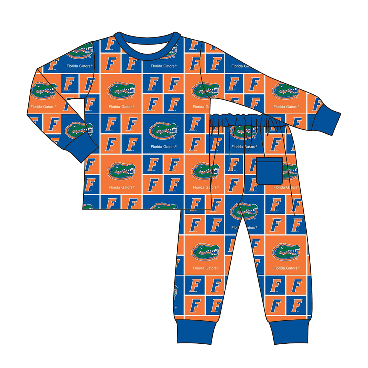 （Pre Order）Family Football Florida Print Pajamas&Romper
