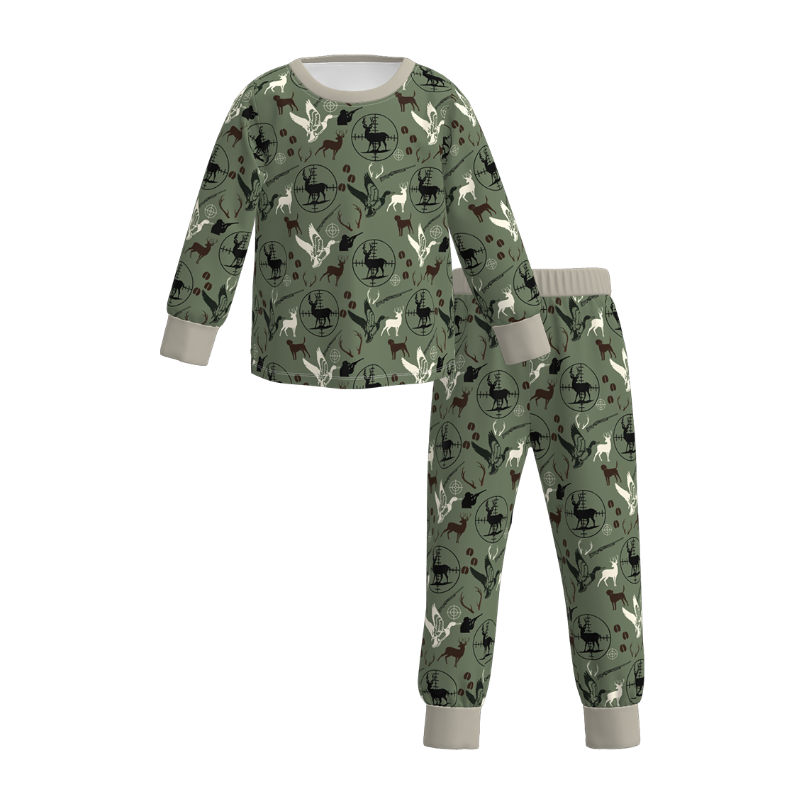 （Pre Order）Boys Fall Print Pajamas Set