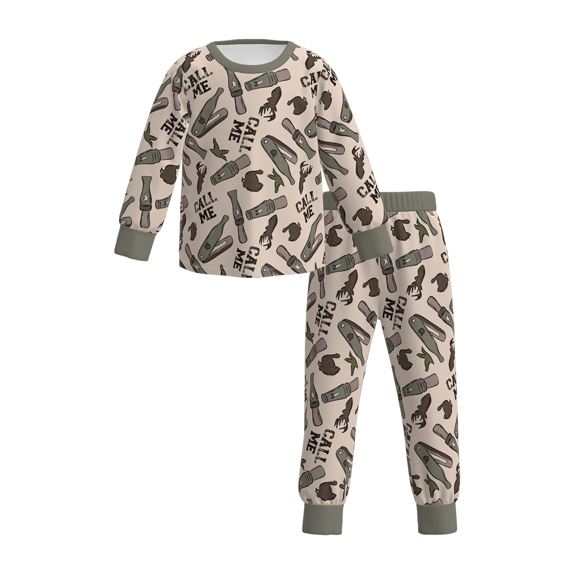 （Pre Order）Boys Fall Print Pajamas Set