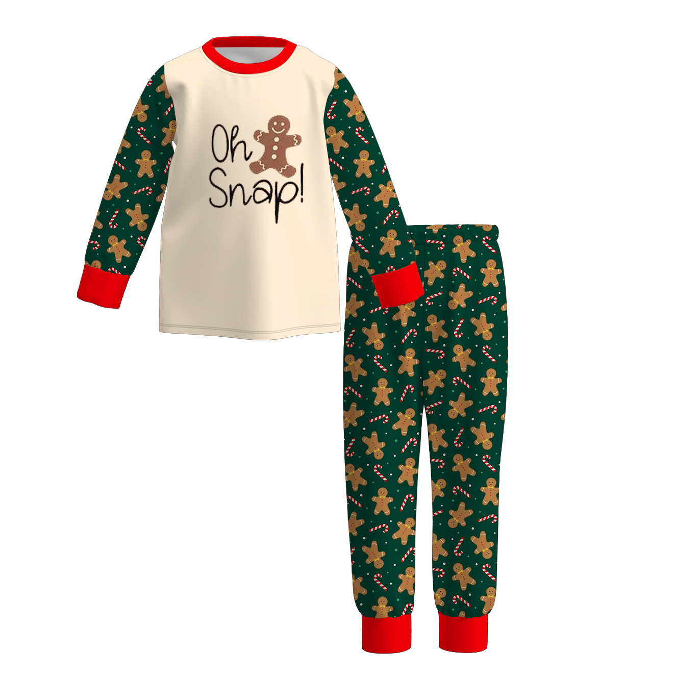 （Pre Order）Family Christmas Gingerbread Print Set&Romper