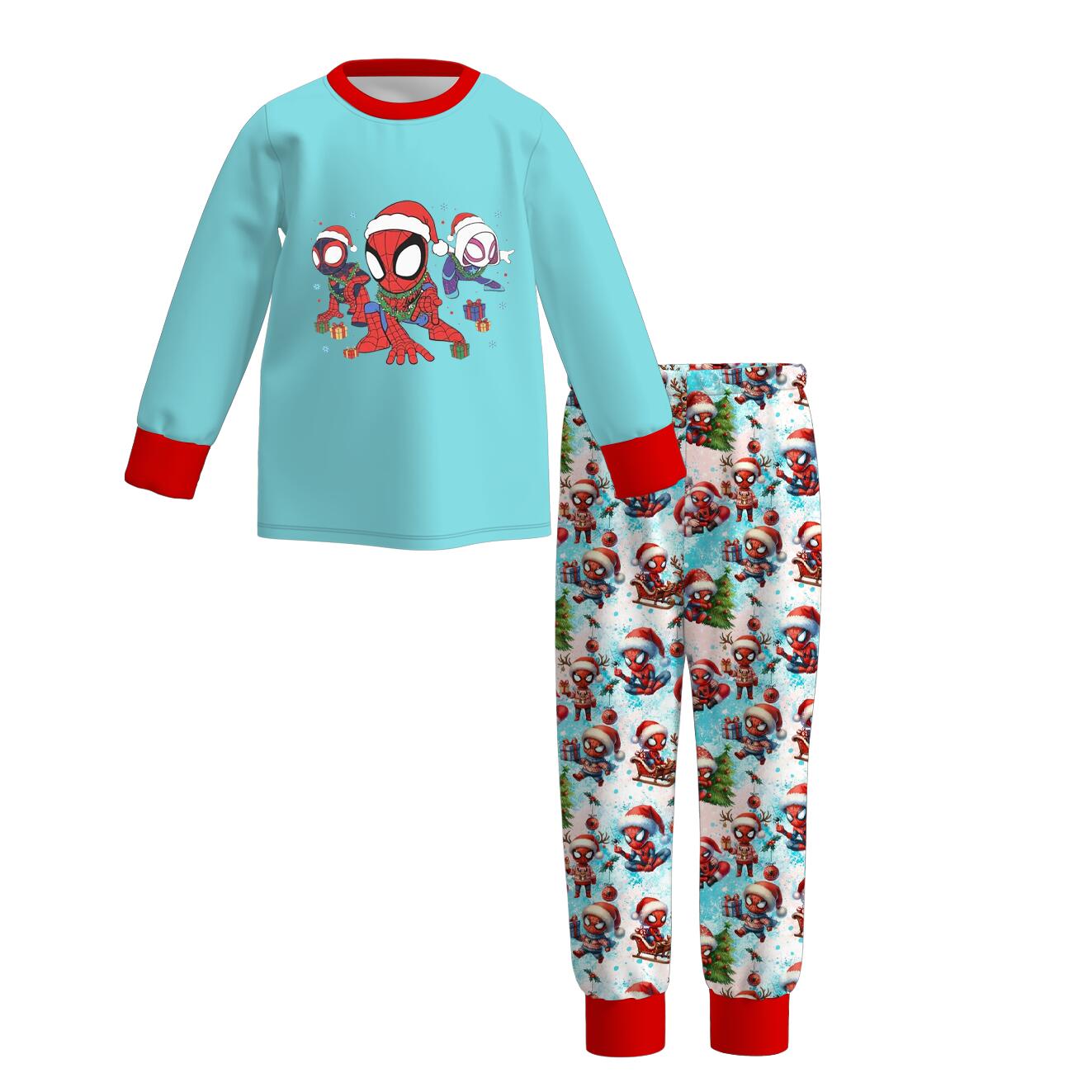 （Pre Order）Boys Christmas Cartoon Print Set&Top
