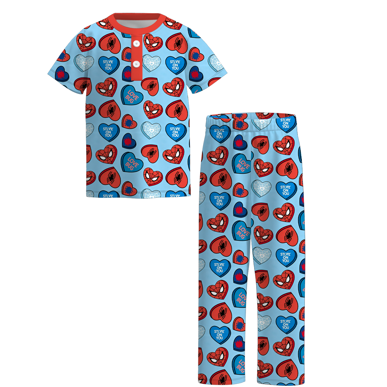 （Pre Order）Boys Valentine's Day Print Pajamas