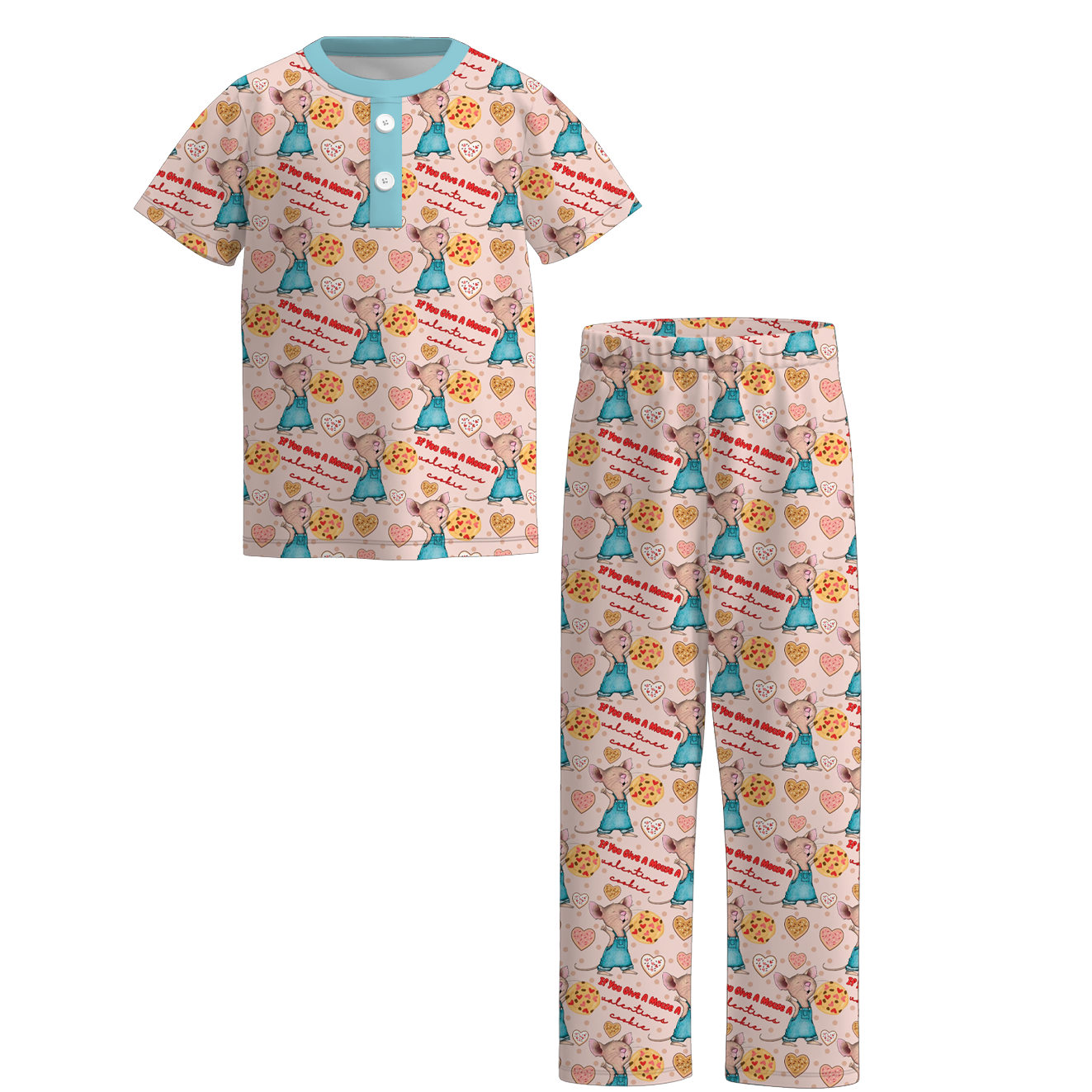 （Pre Order）Boys Valentine's Day Print Pajamas
