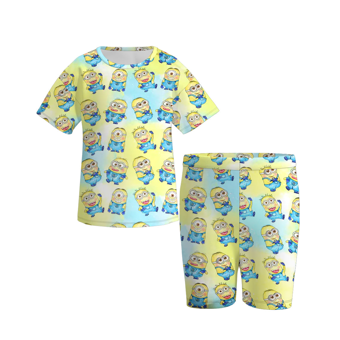 （Pre Order）Girls Cartoon Print Cycling Trouser Set