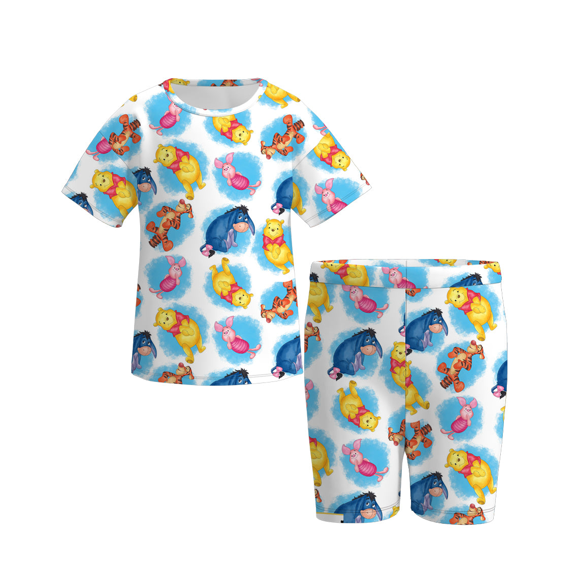（Pre Order）Girls Cartoon Print Cycling Trouser Set