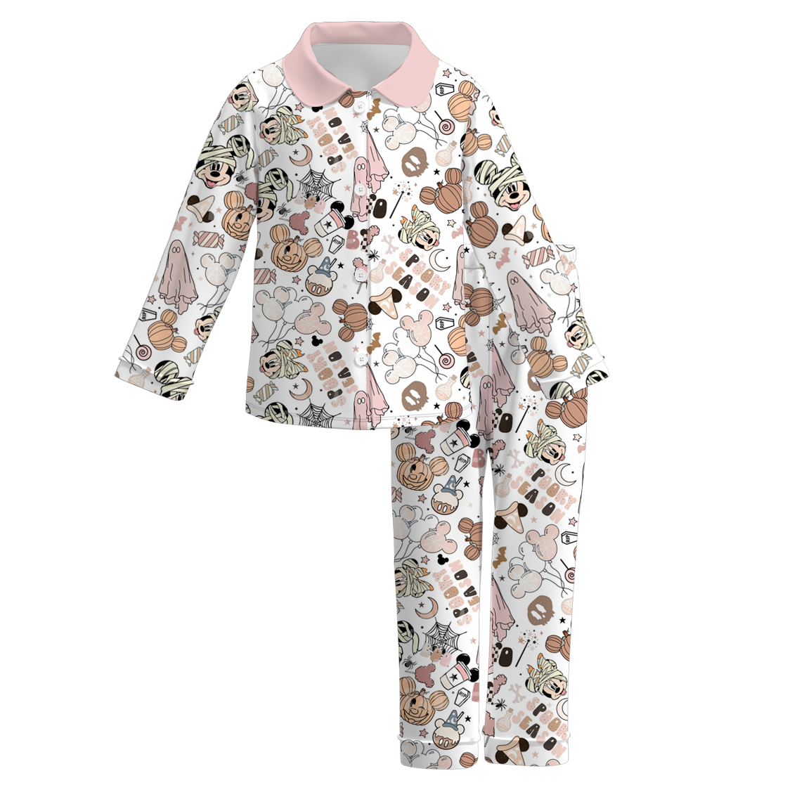 （Pre Order）Girls Christmas Cartoon Print Pajamas