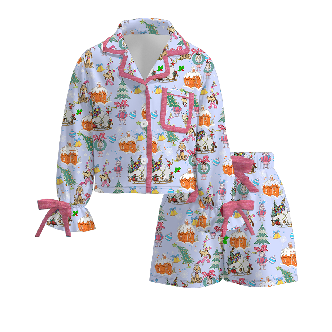 （Pre Order）Girls Christmas Print Pajamas