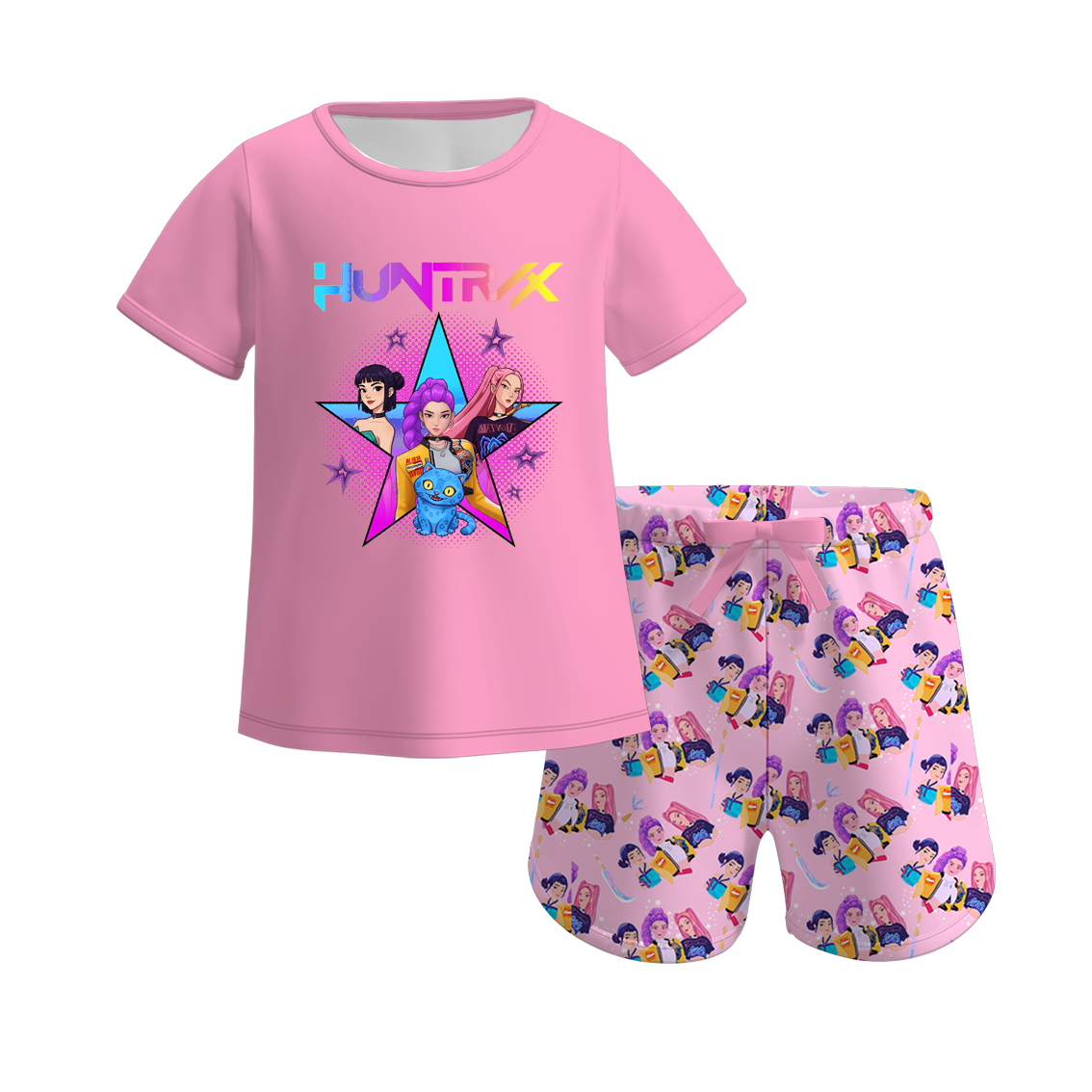 （Pre Order）Girls Spring&Summer Movie Character Print Pajamas