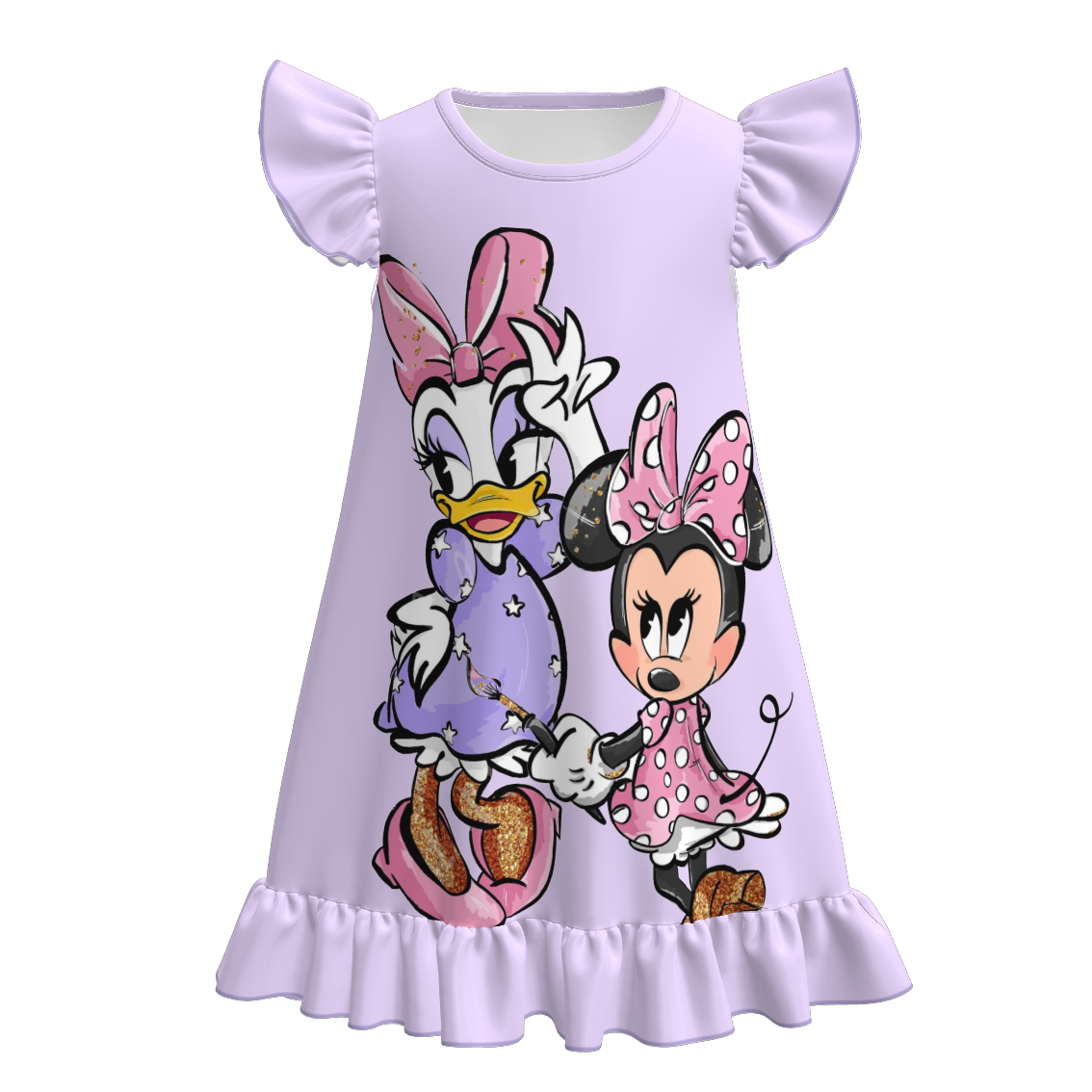 （Pre Order）Girls Spring and Summer Cartoon＆Princess Print Pajamas
