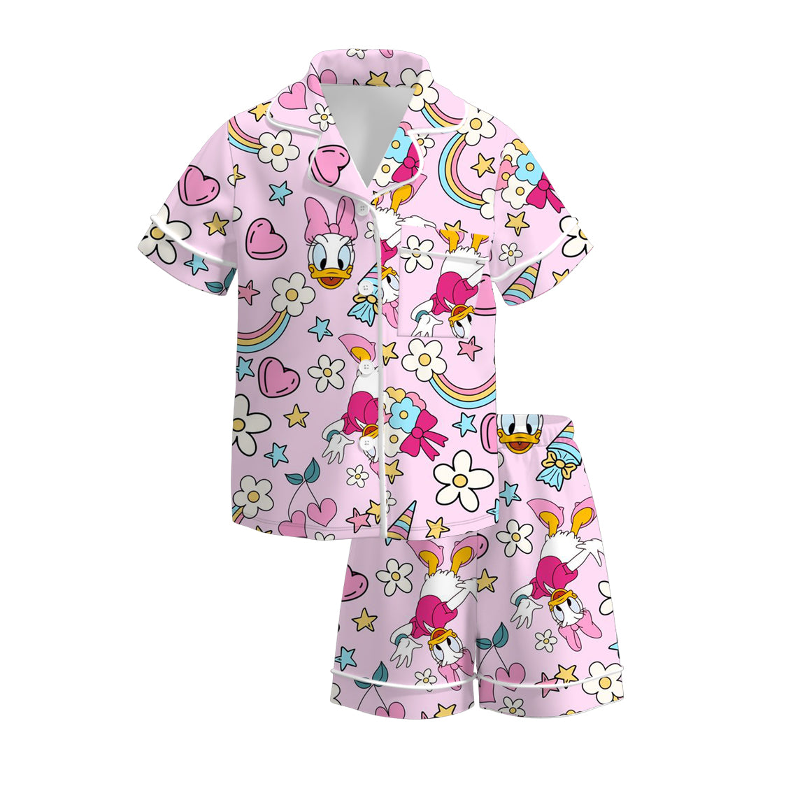 （Pre Order）Girls Spring and Summer Cartoon Print Pajamas