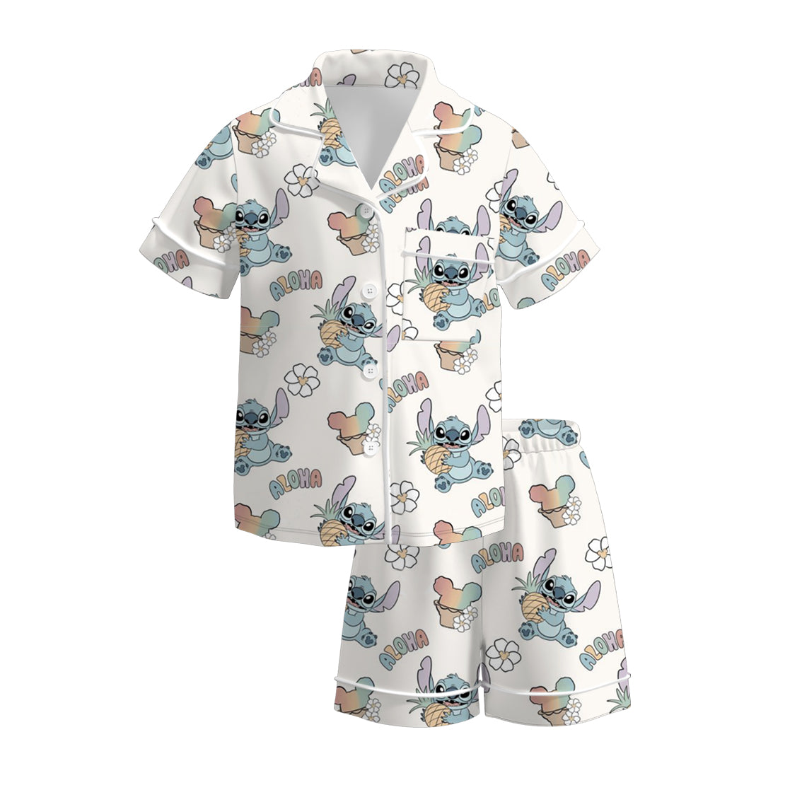 （Pre Order）Girls Spring and Summer Cartoon Print Pajamas