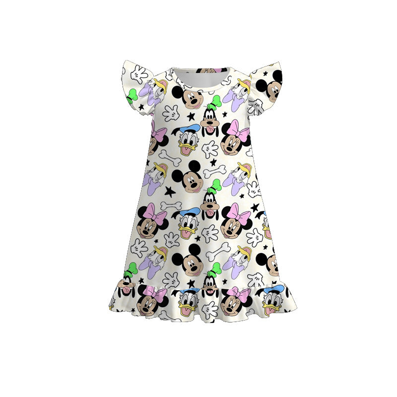 （Pre Order）Girls Spring and Summer Cartoon Print Pajamas