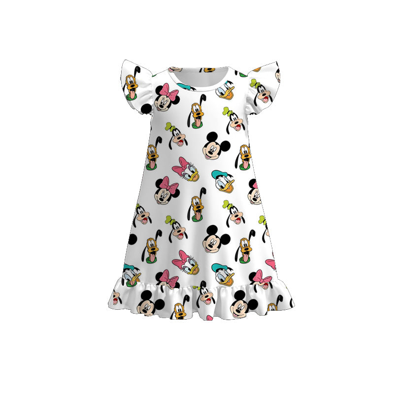 （Pre Order）Girls Spring and Summer Cartoon Print Pajamas