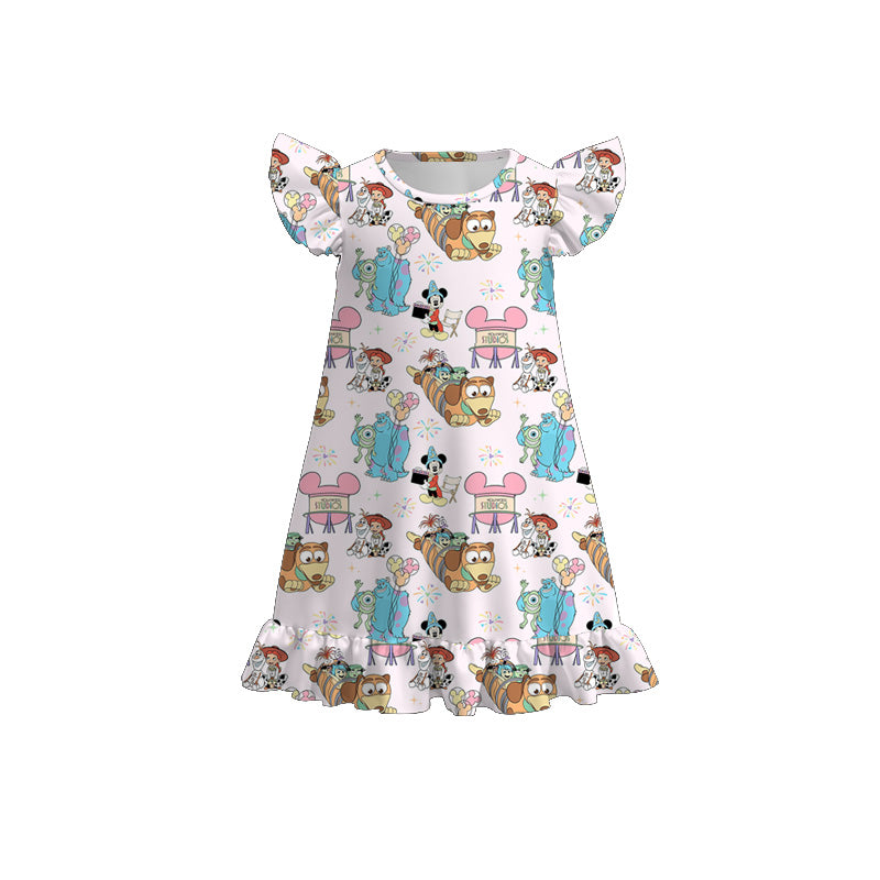 （Pre Order）Girls Spring and Summer Cartoon Print Pajamas