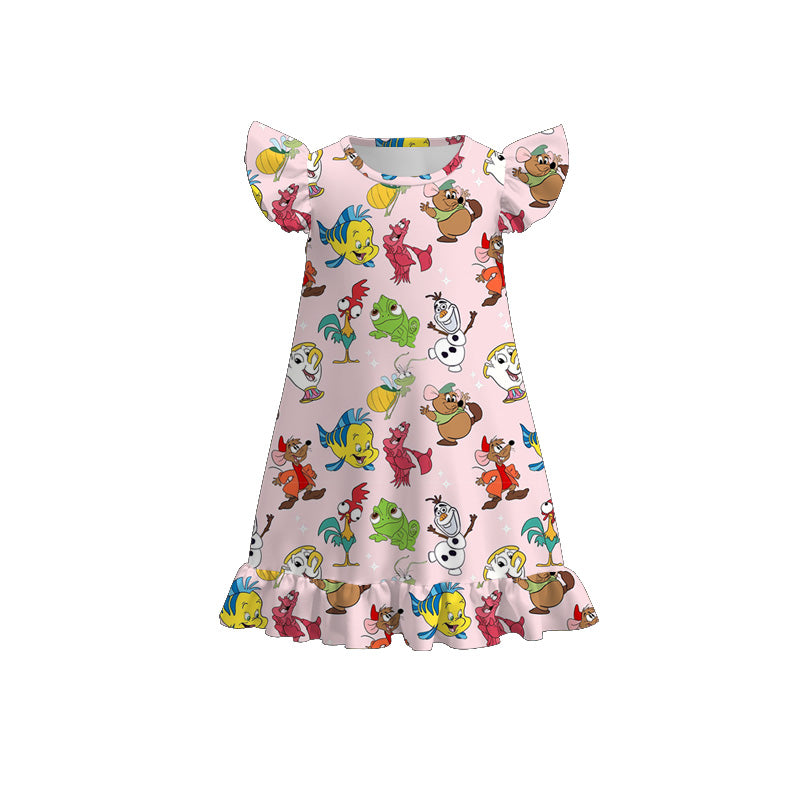 （Pre Order）Girls Spring and Summer Cartoon Print Pajamas