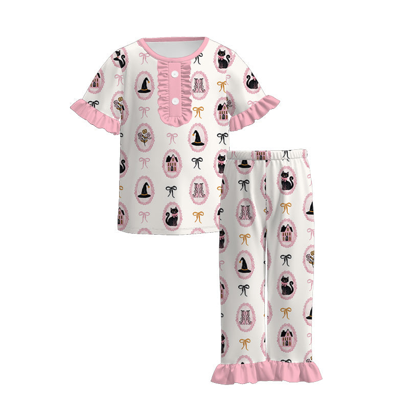（Pre Order）Family Halloween Cartoon Print Dress,Pajamas＆Romper