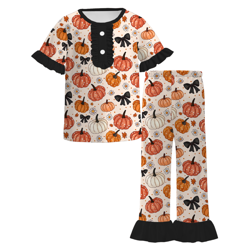 （Pre Order）Family Halloween Cartoon Print Dress,Set,Pajamas＆Romper