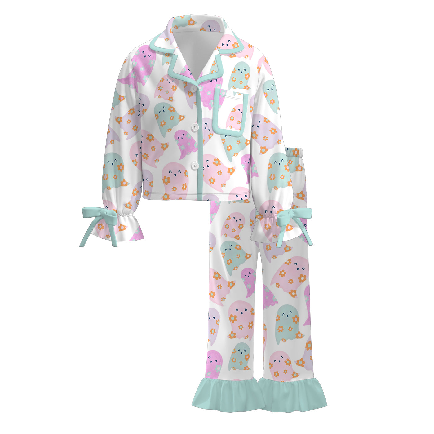 （Pre Order）Family Halloween Ghost Print Dress,Set,Pajamas＆Romper