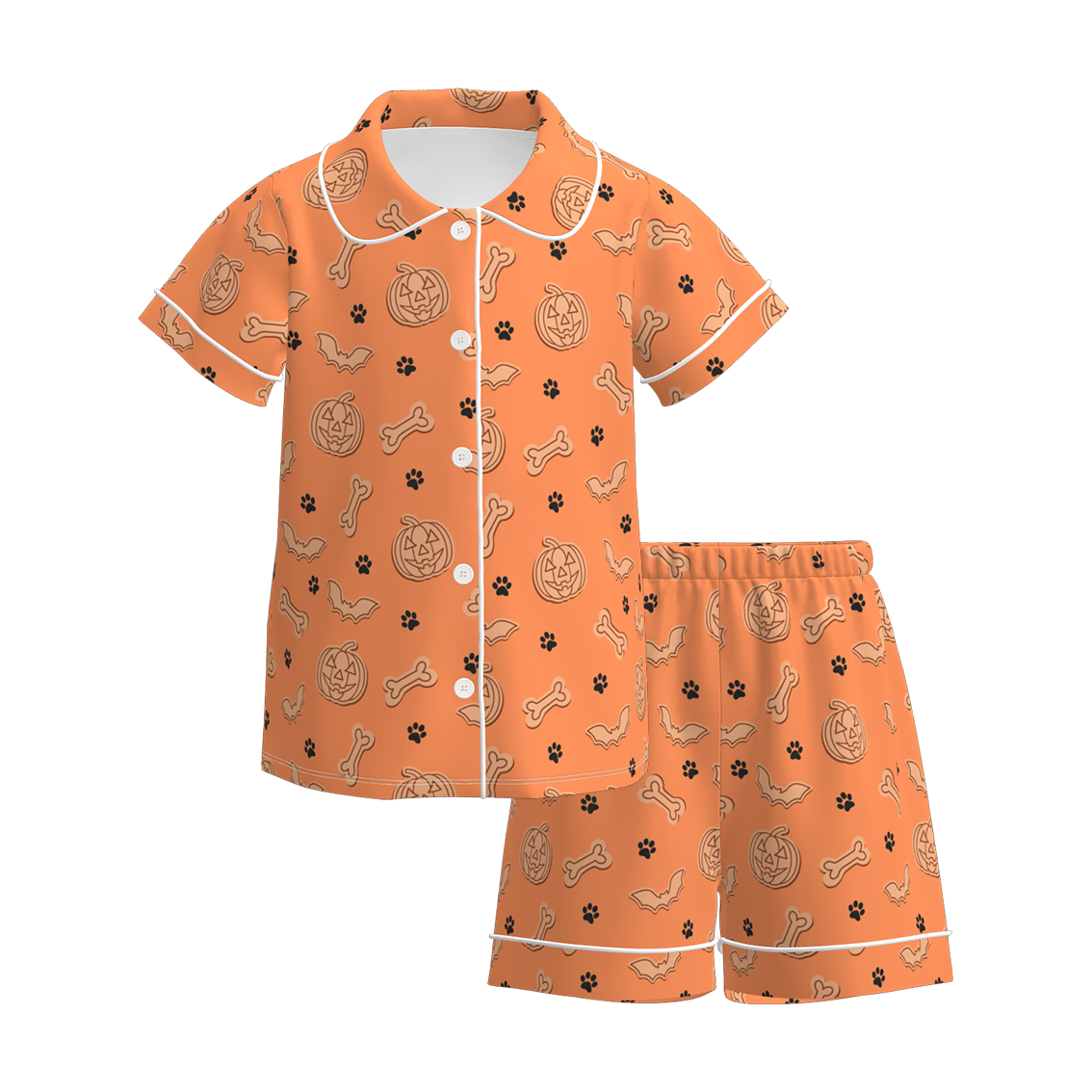 （Pre Order）Girls Halloween Cartoon Print Pajamas