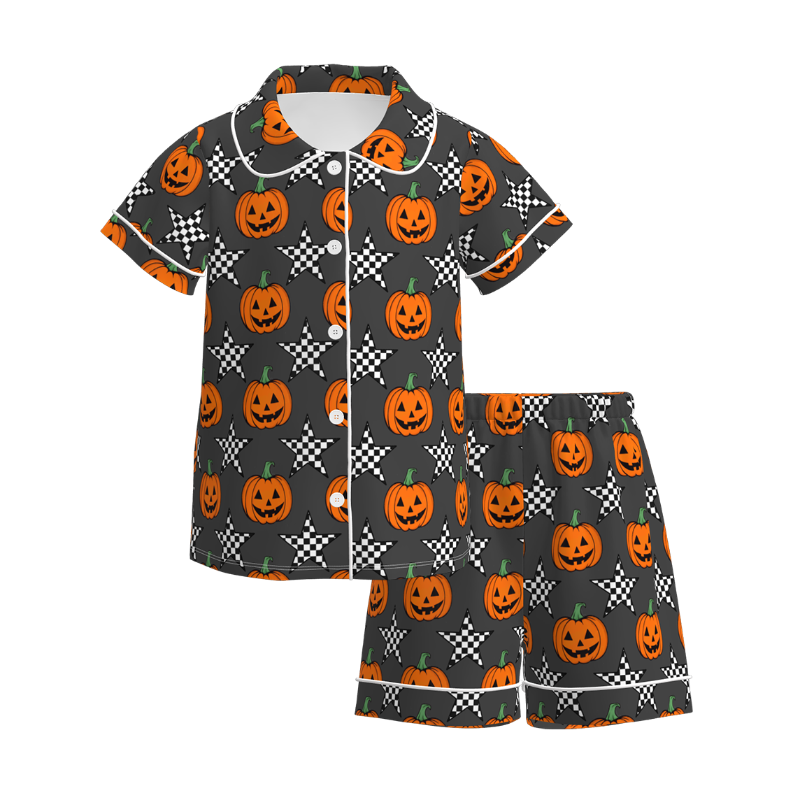 （Pre Order）Girls Halloween Cartoon Print Pajamas