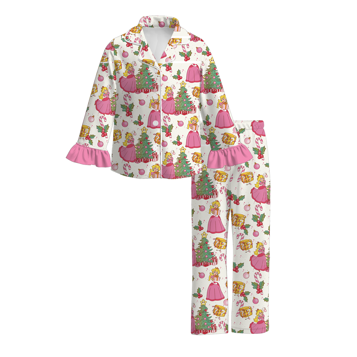 （Pre Order）Family Christmas Princess Print Dress,Set＆Romper