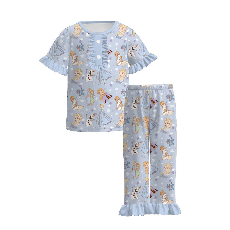 （Pre Order）Family Spring and Summer Princess Print Set,Pajamas＆Top