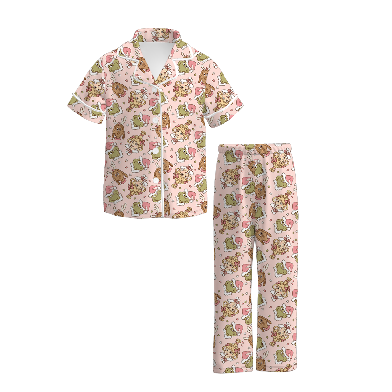 （Pre Order）Family Christmas Cartoon Print Dress,Set＆Pajamas