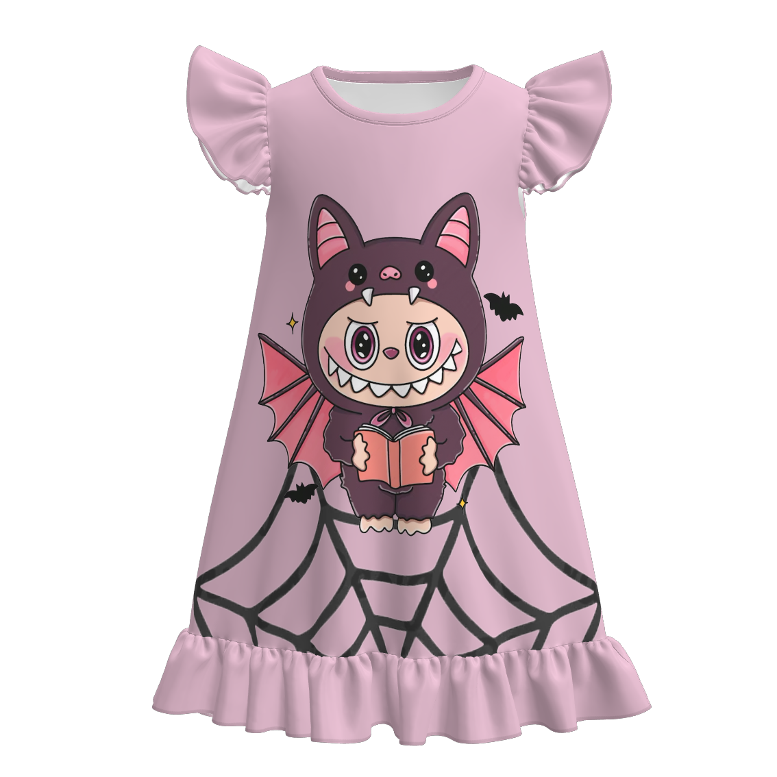 （Pre Order）Girls Halloween Cartoon Print Pajamas