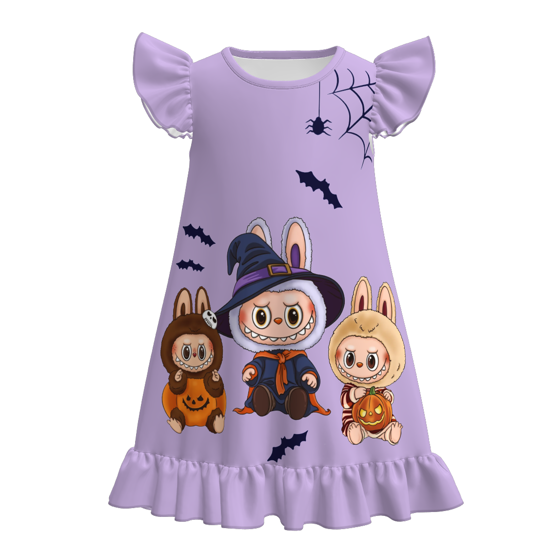 （Pre Order）Girls Halloween Cartoon Print Pajamas