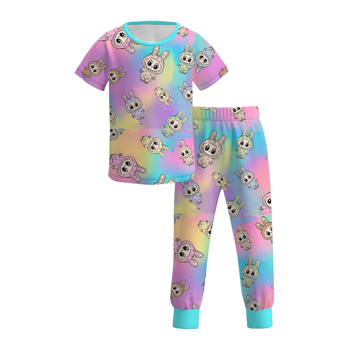 （Pre Order）Girls Summer Cartoon Print Pajamas