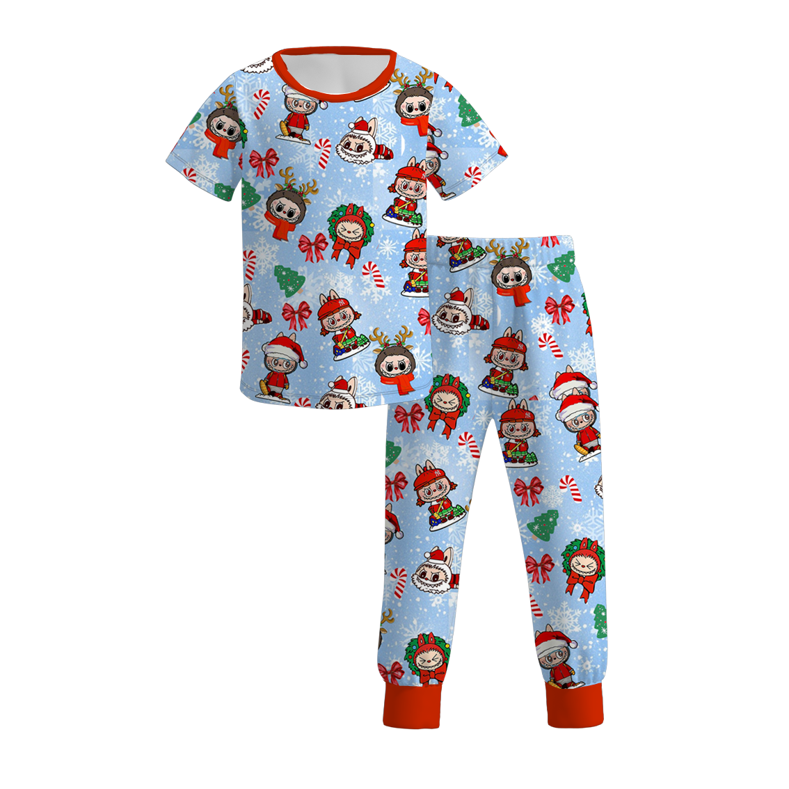 （Pre Order）Girls Summer Cartoon Print Pajamas