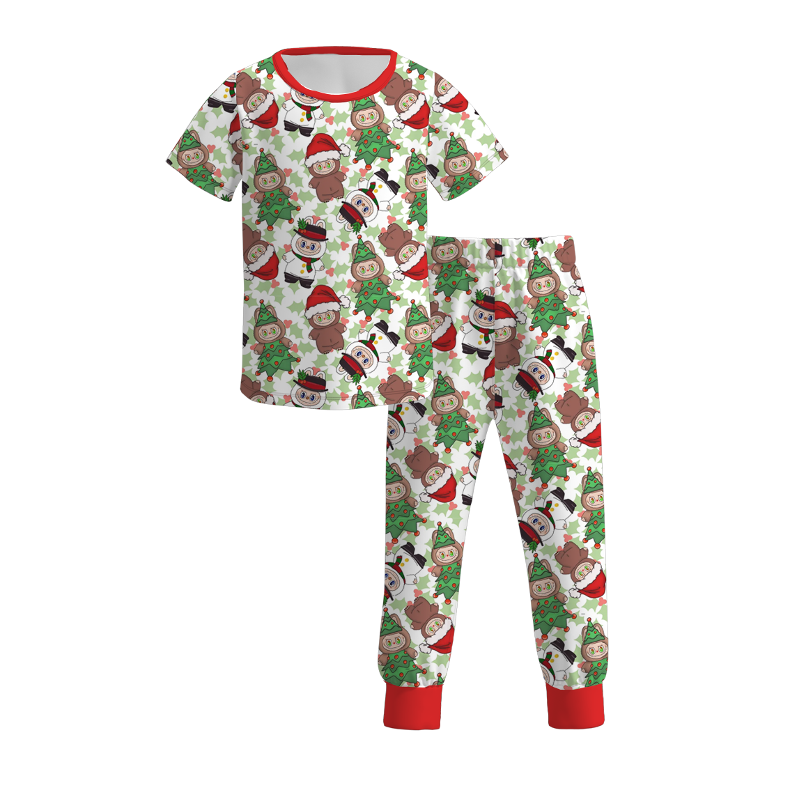 （Pre Order）Girls Summer Cartoon Print Pajamas