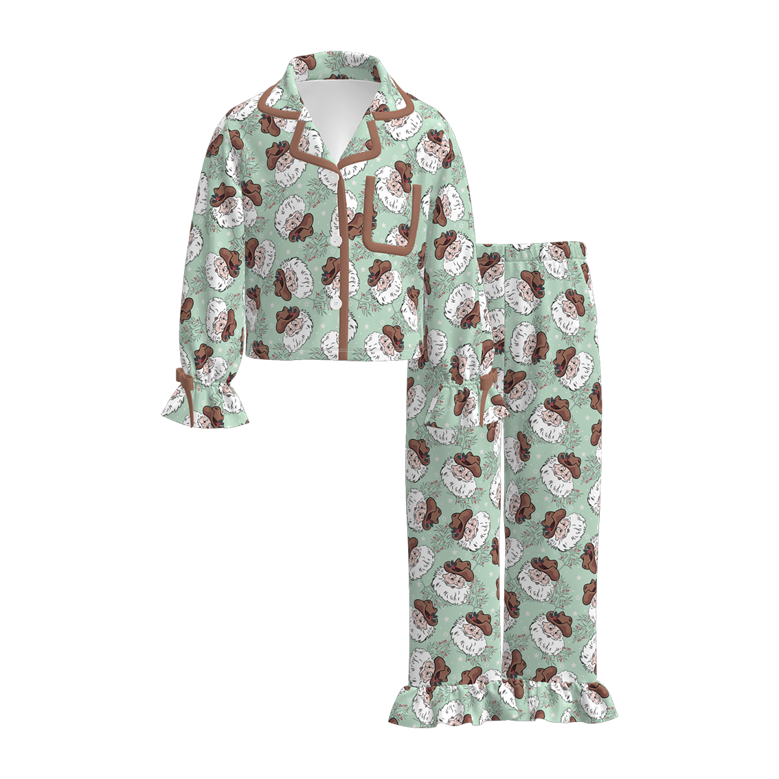 （Pre Order）Family Christmas Santa Claus Print Pajamas＆Romper