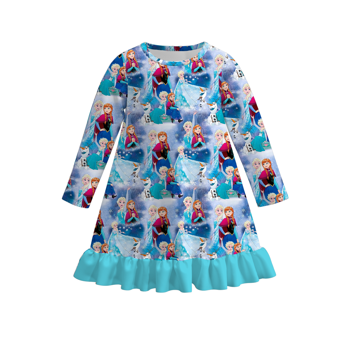 （Pre Order）Girls Fall&Winter Princess Print Pajamas Dress