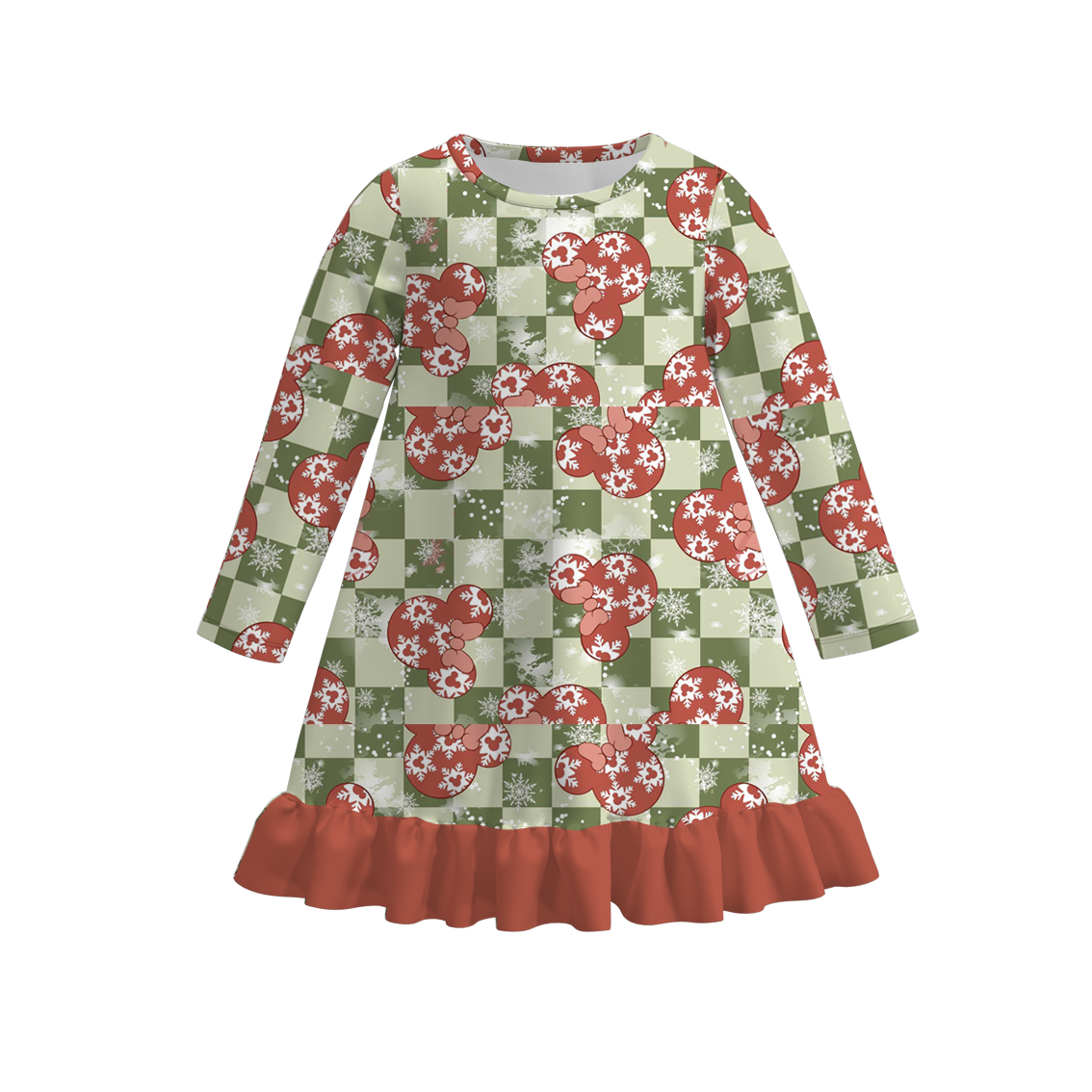 （Pre Order）Girls Fall&Winter Cartoon Print Pajamas Dress