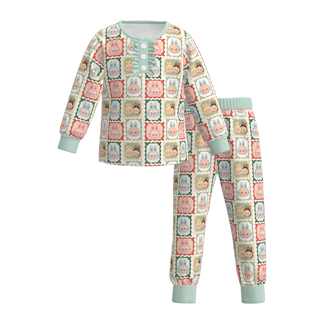 （Pre Order）Girls Halloween Cartoon Print Pajamas