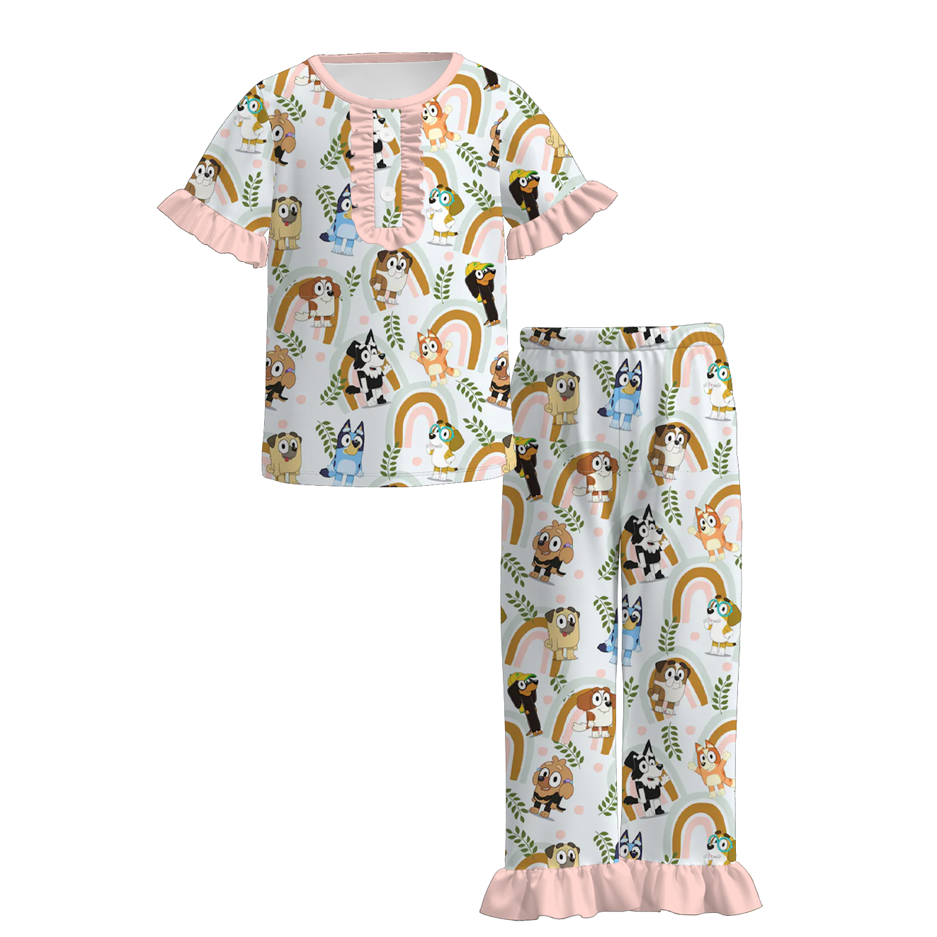 （Pre Order）Girls Fall&Winter Cartoon Print Pajamas