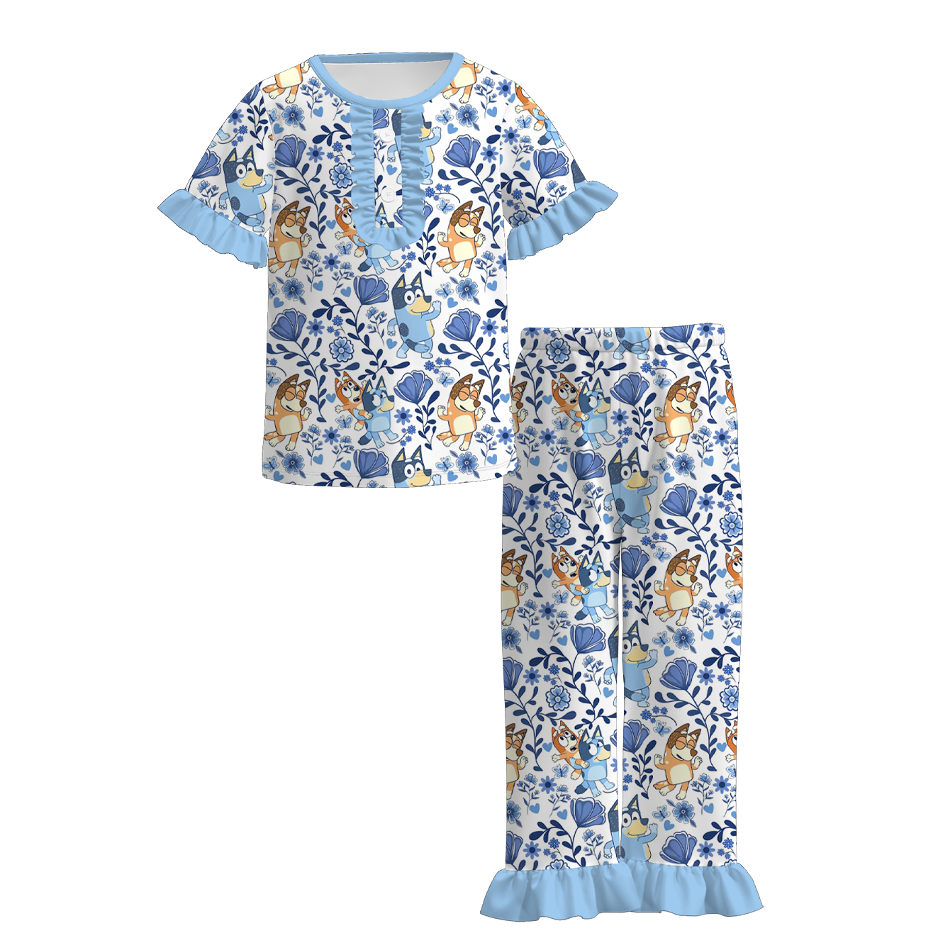 （Pre Order）Girls Fall&Winter Cartoon Print Pajamas