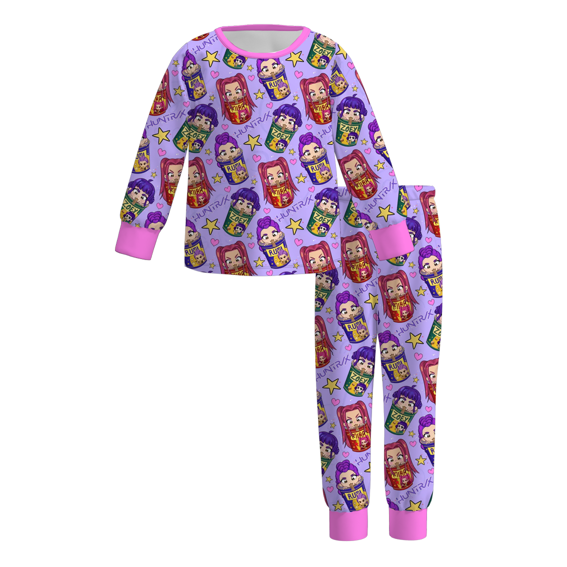 （Pre Order）Girls Movie Character Print Pajamas,Pants&Top