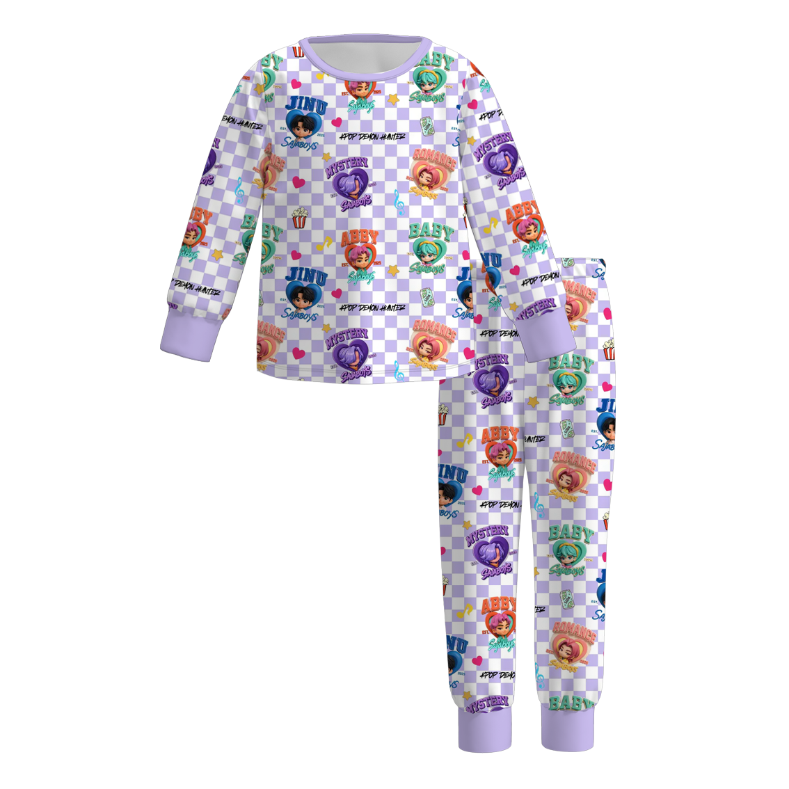 （Pre Order）Girls Movie Character Print Pajamas,Pants&Top