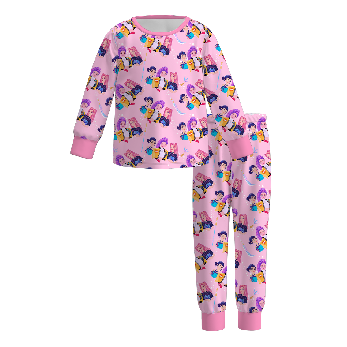 （Pre Order）Girls Movie Character Print Pajamas,Pants&Top