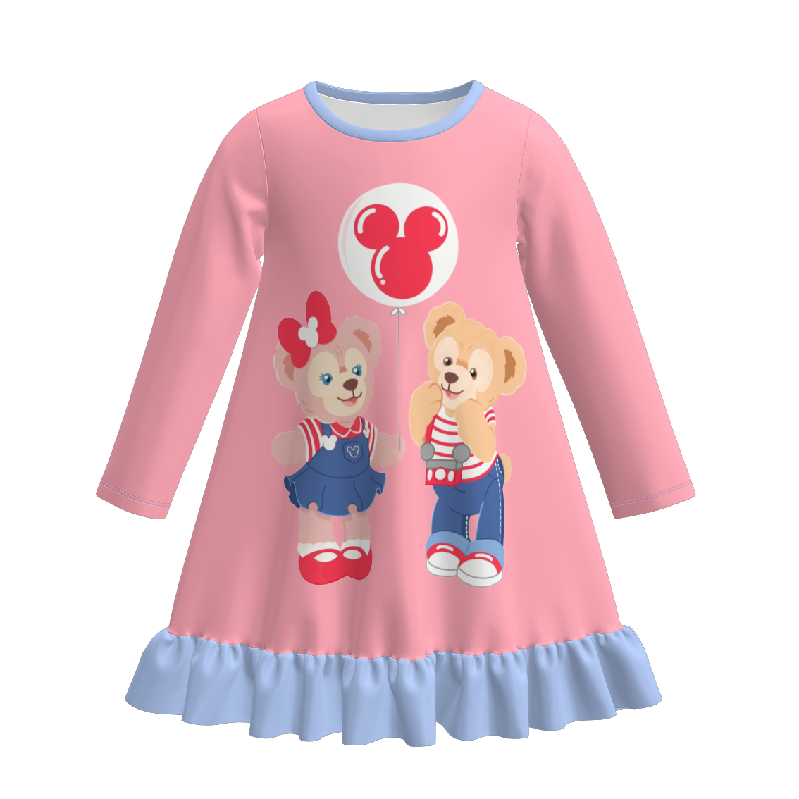 （Pre Order）Girls Fall&Winter LBB Print Pajamas Dress