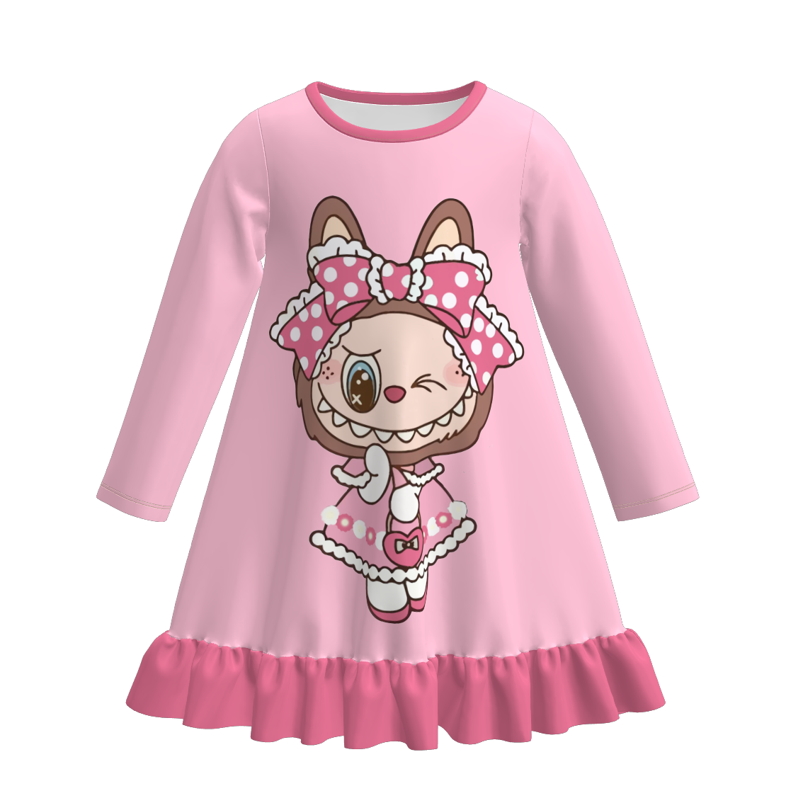 （Pre Order）Girls Fall&Winter LBB Print Pajamas Dress
