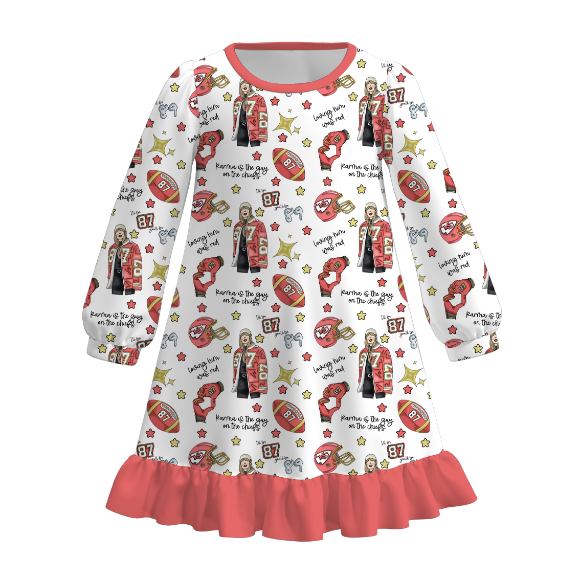 （Pre Order）Girls TS Print Pajamas Dress