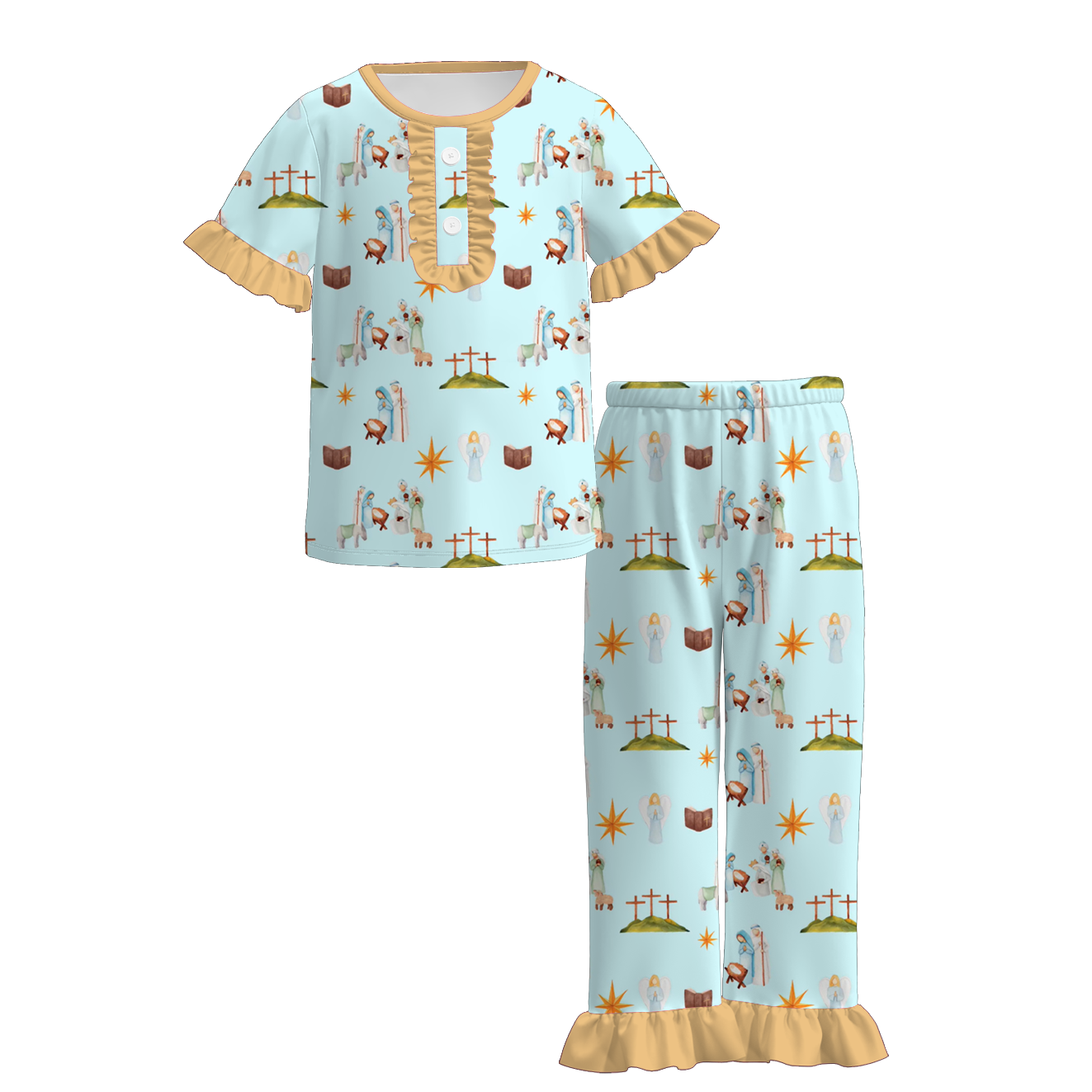 （Pre Order）Girls Christmas Print Pajamas