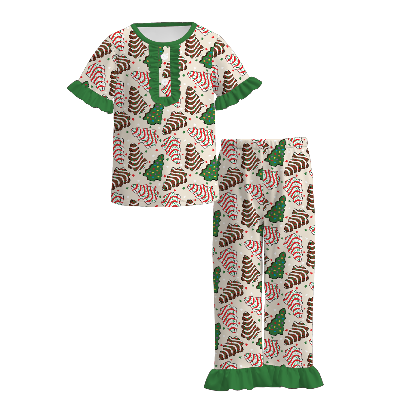 （Pre Order）Girls Christmas Print Pajamas