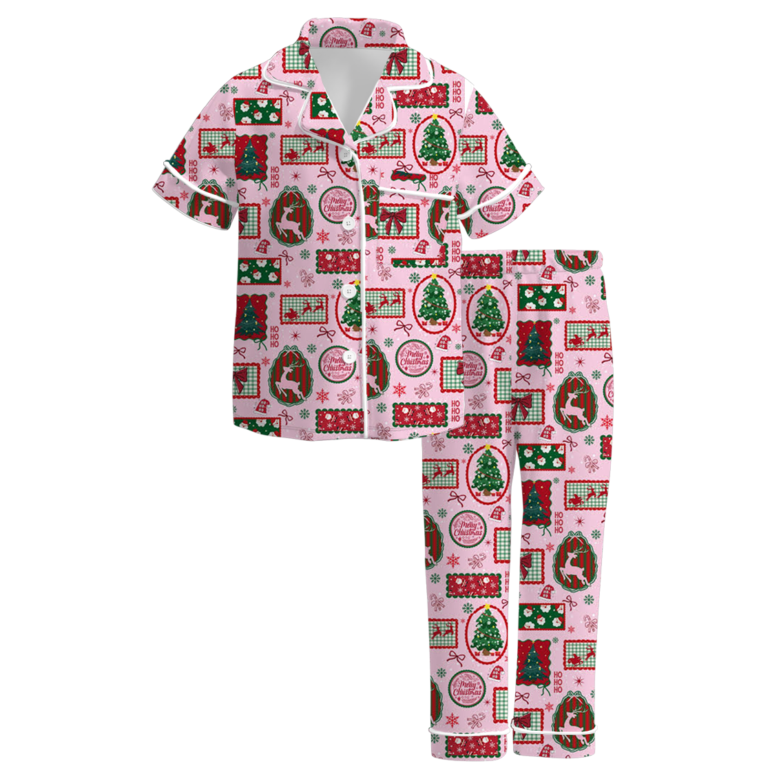 （Pre Order）Girls Christmas Print Pajamas