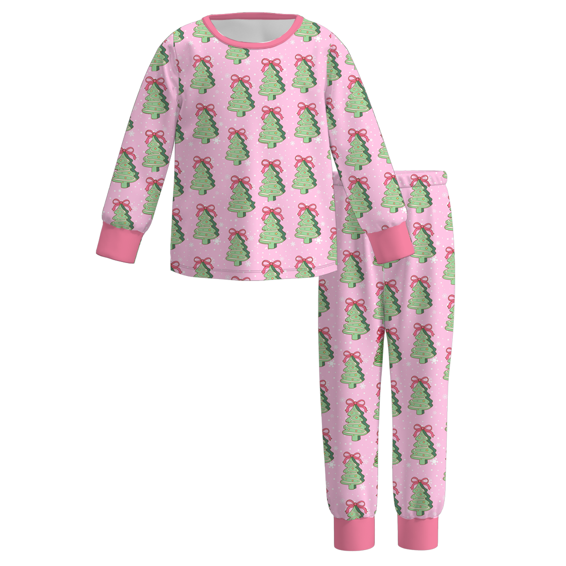 （Pre Order）Girls Christmas Print Pajamas